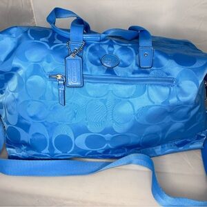 Coach Blue Signature Travel Bag weekender bag